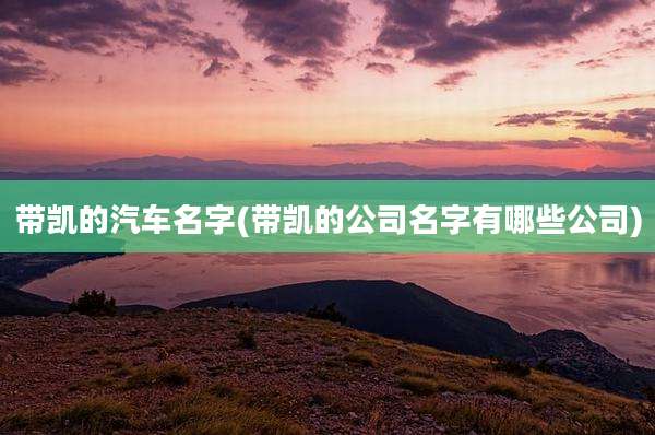带凯的汽车名字(带凯的公司名字有哪些公司)