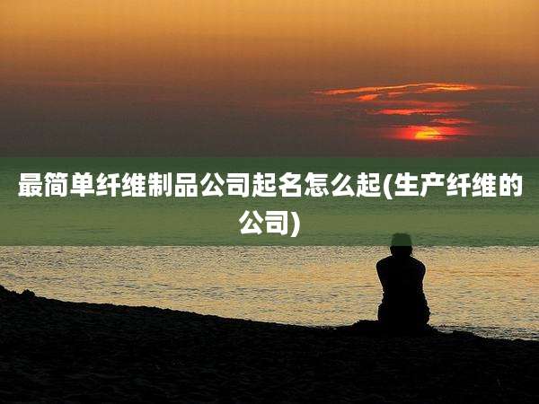 最简单纤维制品公司起名怎么起(生产纤维的公司)