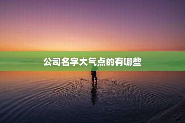 公司名字大气点的有哪些