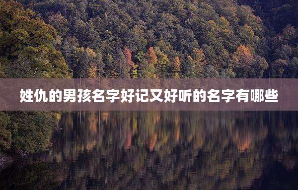 姓仇的男孩名字好记又好听的名字有哪些