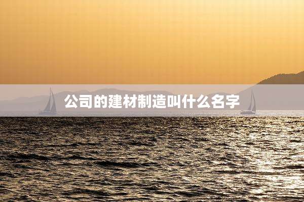 公司的建材制造叫什么名字