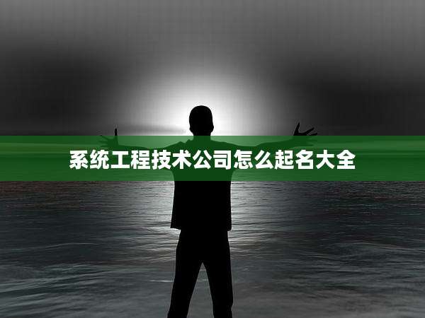 系统工程技术公司怎么起名大全
