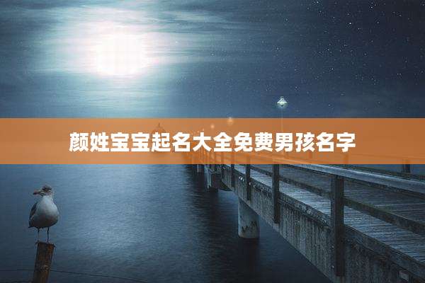 颜姓宝宝起名大全免费男孩名字