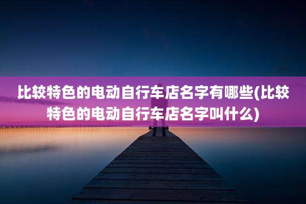 比较特色的电动自行车店名字有哪些(比较特色的电动自行车店名字叫什么)