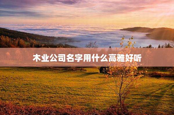 木业公司名字用什么高雅好听