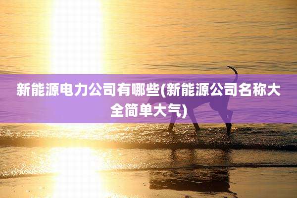 新能源电力公司有哪些(新能源公司名称大全简单大气)