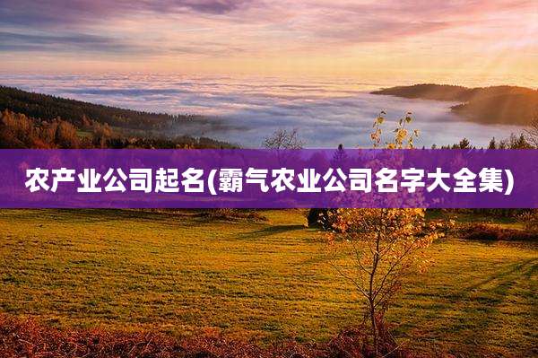 农产业公司起名(霸气农业公司名字大全集)