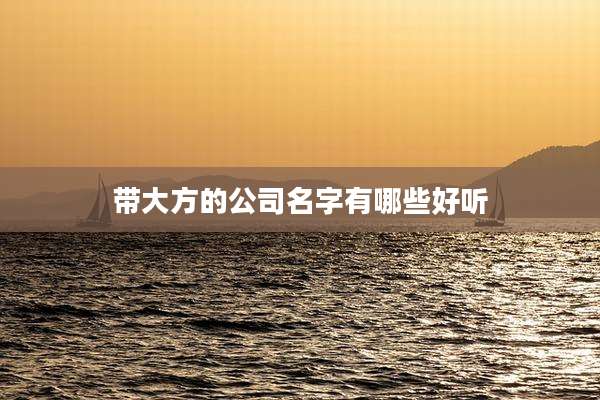 带大方的公司名字有哪些好听