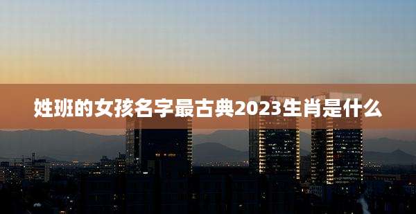 姓班的女孩名字最古典2023生肖是什么