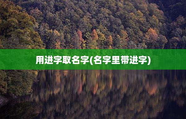 用进字取名字(名字里带进字)