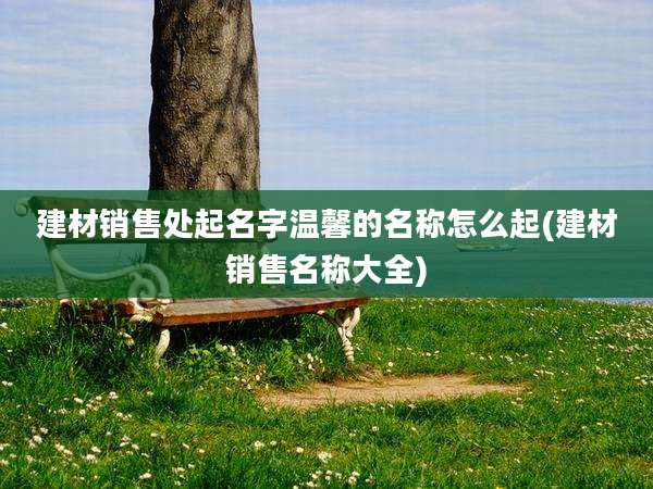 建材销售处起名字温馨的名称怎么起(建材销售名称大全)