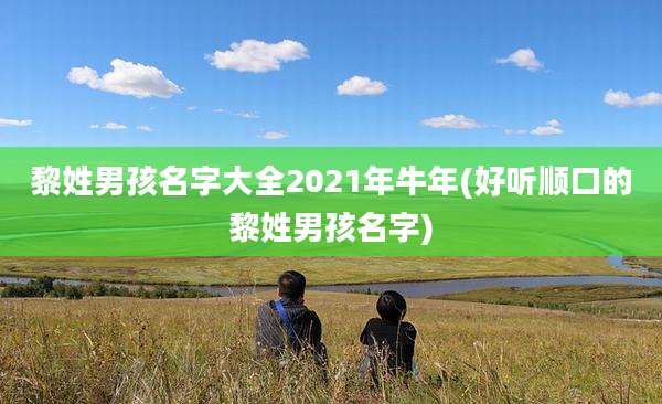 黎姓男孩名字大全2021年牛年(好听顺口的黎姓男孩名字)