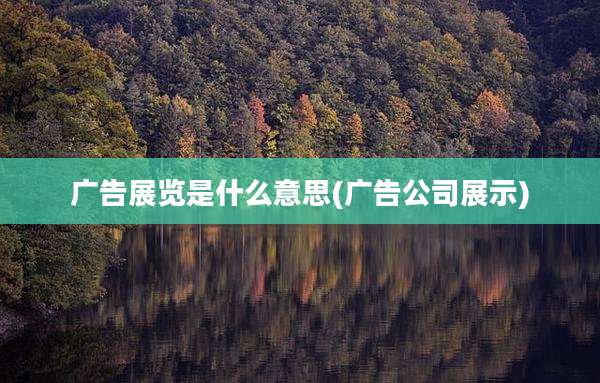 广告展览是什么意思(广告公司展示)