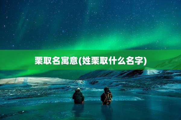栗取名寓意(姓栗取什么名字)