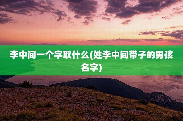 李中间一个字取什么(姓李中间带子的男孩名字)