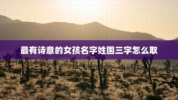 最有诗意的女孩名字姓国三字怎么取
