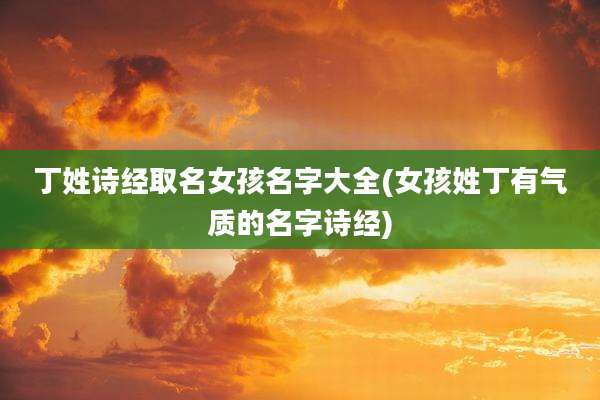 丁姓诗经取名女孩名字大全(女孩姓丁有气质的名字诗经)
