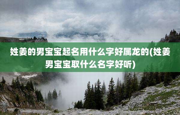 姓姜的男宝宝起名用什么字好属龙的(姓姜男宝宝取什么名字好听)