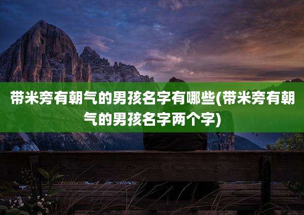 带米旁有朝气的男孩名字有哪些(带米旁有朝气的男孩名字两个字)