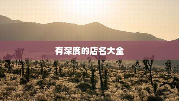 有深度的店名大全