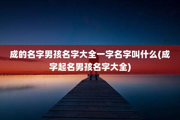 成的名字男孩名字大全一字名字叫什么(成字起名男孩名字大全)