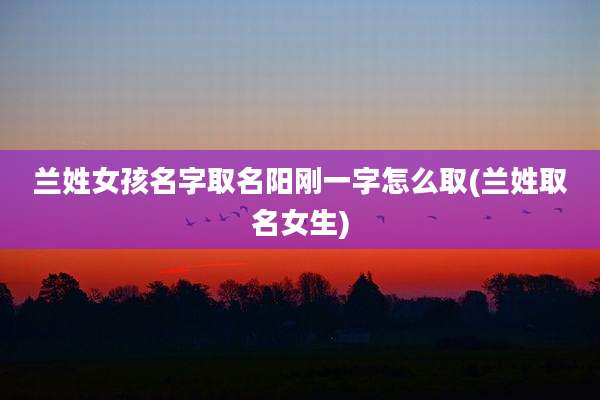 兰姓女孩名字取名阳刚一字怎么取(兰姓取名女生)
