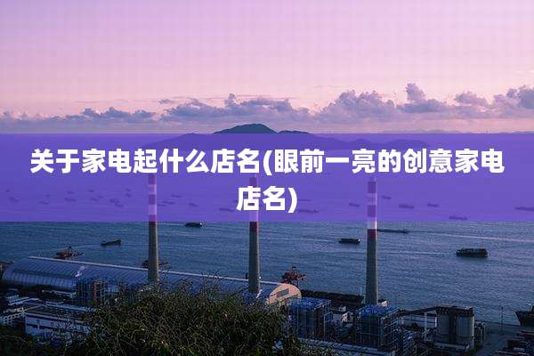 关于家电起什么店名(眼前一亮的创意家电店名)