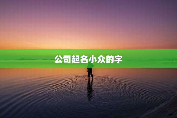 公司起名小众的字