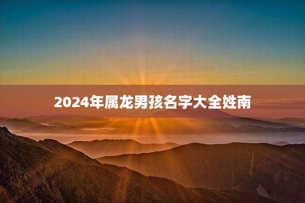 2024年属龙男孩名字大全姓南