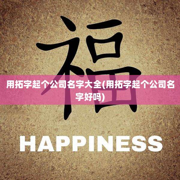 用拓字起个公司名字大全(用拓字起个公司名字好吗)