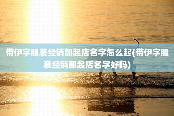 带伊字服装经销部起店名字怎么起(带伊字服装经销部起店名字好吗)