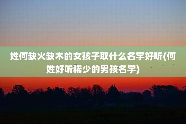 姓何缺火缺木的女孩子取什么名字好听(何姓好听稀少的男孩名字)