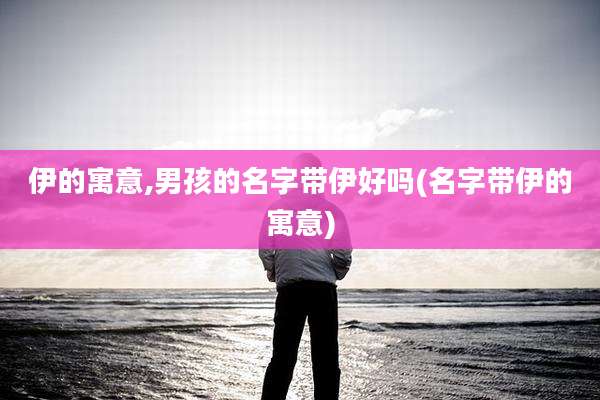 伊的寓意,男孩的名字带伊好吗(名字带伊的寓意)