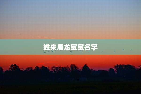 姓来属龙宝宝名字