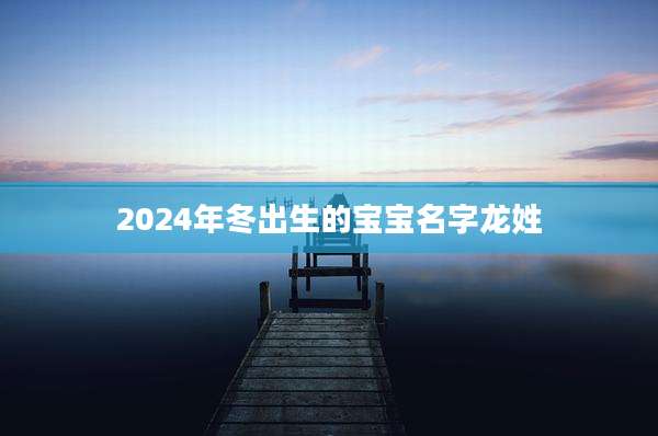2024年冬出生的宝宝名字龙姓