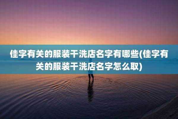 佳字有关的服装干洗店名字有哪些(佳字有关的服装干洗店名字怎么取)