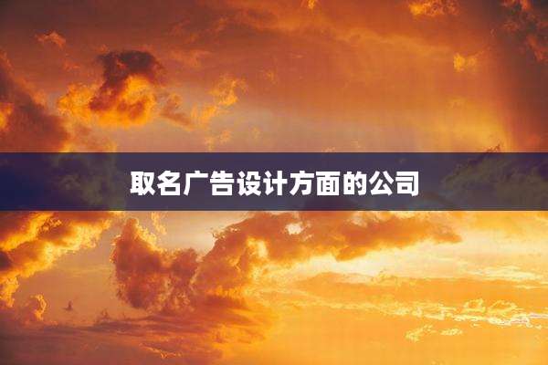 取名广告设计方面的公司
