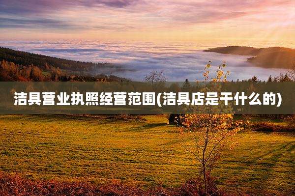 洁具营业执照经营范围(洁具店是干什么的)