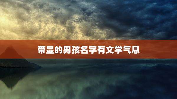 带显的男孩名字有文学气息