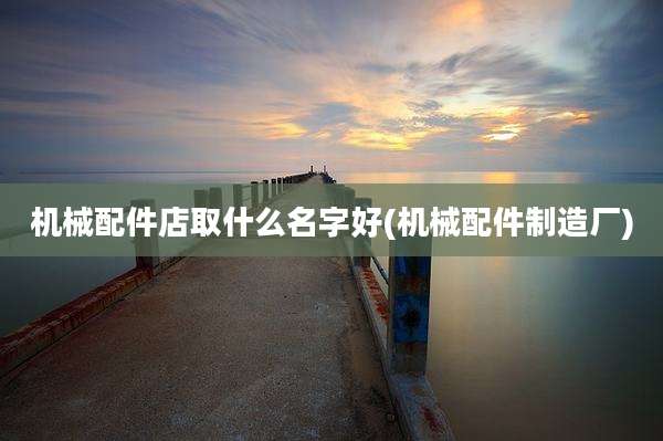 机械配件店取什么名字好(机械配件制造厂)
