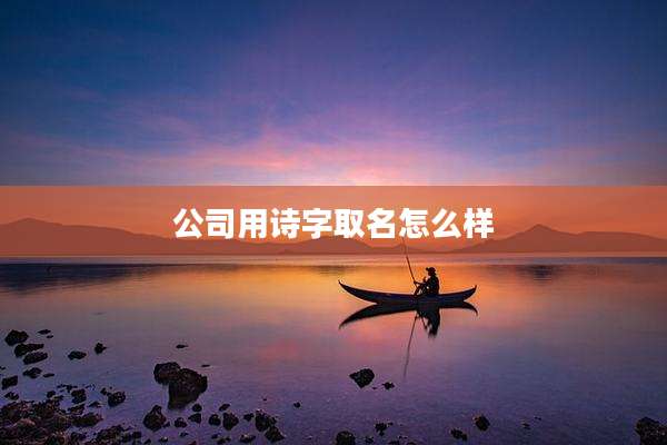 公司用诗字取名怎么样