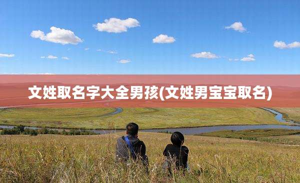 文姓取名字大全男孩(文姓男宝宝取名)