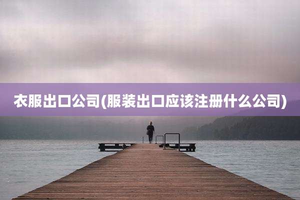 衣服出口公司(服装出口应该注册什么公司)