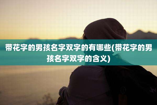 带花字的男孩名字双字的有哪些(带花字的男孩名字双字的含义)