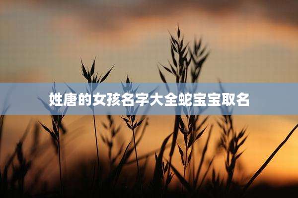 姓唐的女孩名字大全蛇宝宝取名