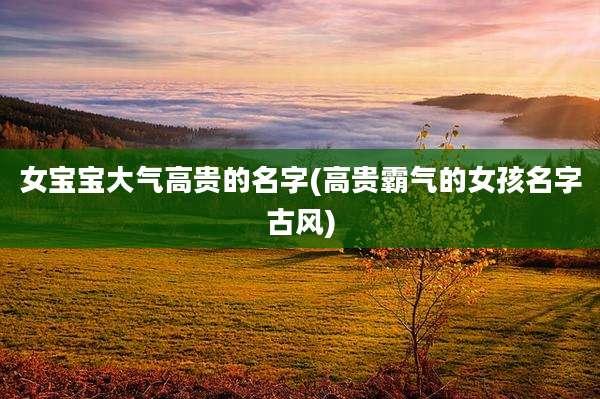 女宝宝大气高贵的名字(高贵霸气的女孩名字古风)