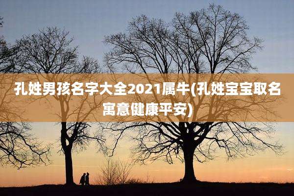 孔姓男孩名字大全2021属牛(孔姓宝宝取名寓意健康平安)