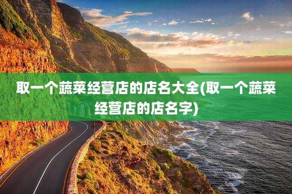 取一个蔬菜经营店的店名大全(取一个蔬菜经营店的店名字)