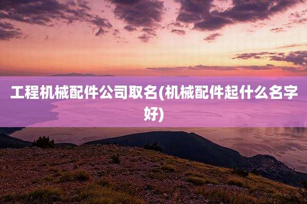 工程机械配件公司取名(机械配件起什么名字好)