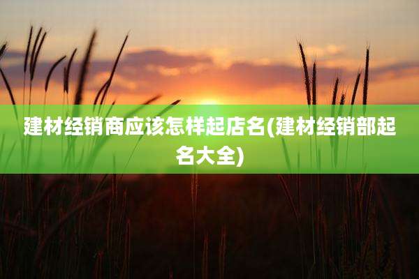 建材经销商应该怎样起店名(建材经销部起名大全)